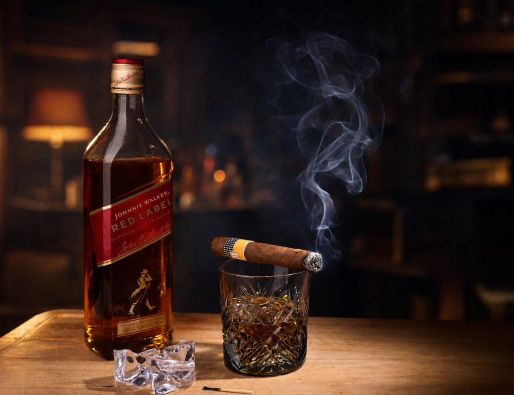 Scotch Whisky mit Zigarre - Werbefoto